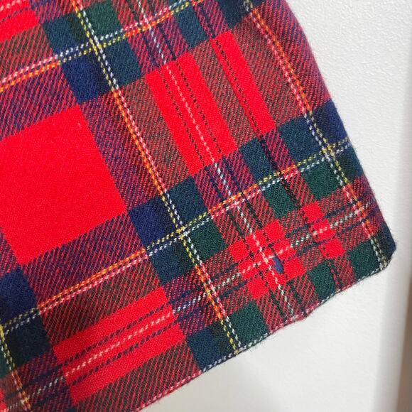 Vintage 70s Pendleton Women Sz S Red Tartan Plaid Wool Wide Leg High Rise Pants - Picture 8 of 12